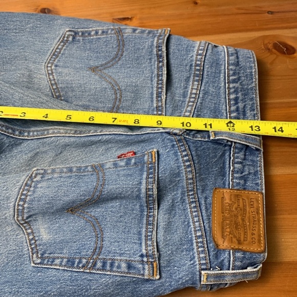 Levi’s Ribcage Straight High Rise Faded Blue Denim Jeans with Button Fly - Picture 15 of 17